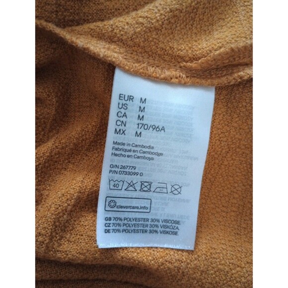 H&M Women’s Mustard  Basic  Blouse 3/4  Sleeve Sz M - Picture 4 of 10